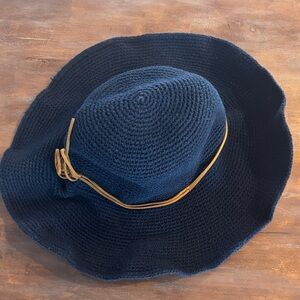 Navy Blue Women's knit Sun Hat